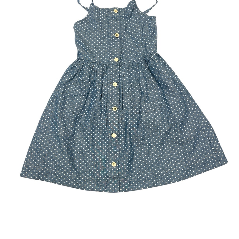 Crewcuts Chambray and Stars Pleated Sundress Sleeveless